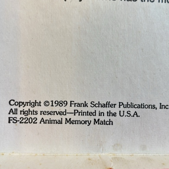 1989 Animals Memory Match card game - Picture 5 of 7